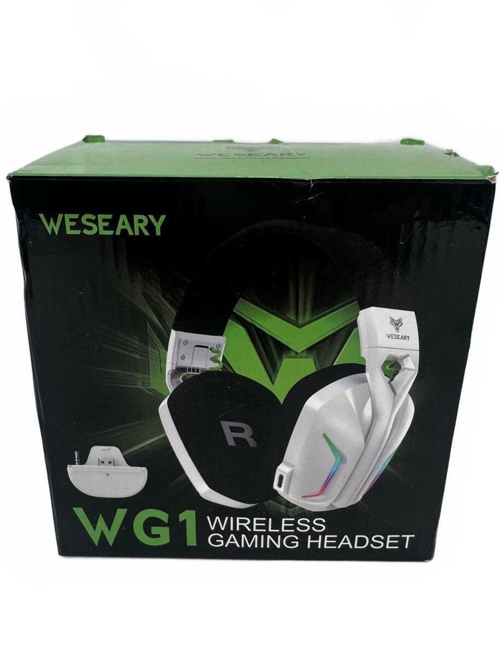 2/$99 WESEARY WG1 Wireless Gaming Headset RGB Over-Ear Headphones | NIB